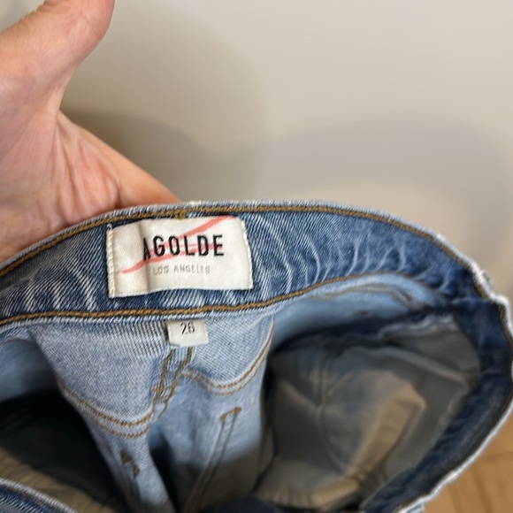 AGOLDE NICO HIGH RISE BUTTON FLY DISTRESSED JEANS SIZE26 stretch - Picture 8 of 9